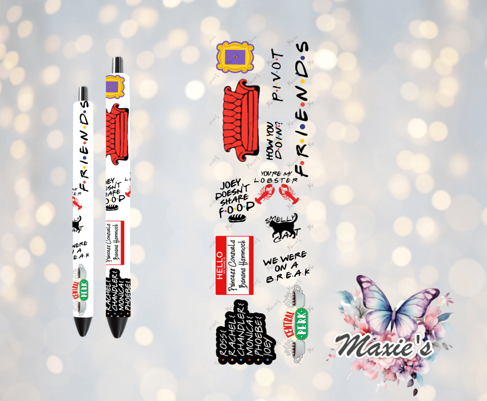 Image of F.r.i.e.n.d. Theme UVDTF Pen Wrap / Bookmark Decal 