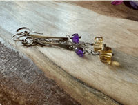 Image 3 of Citrine and Amethyst earrings/n130