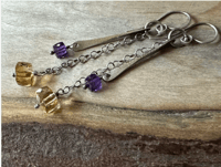 Image 6 of Citrine and Amethyst earrings/n130