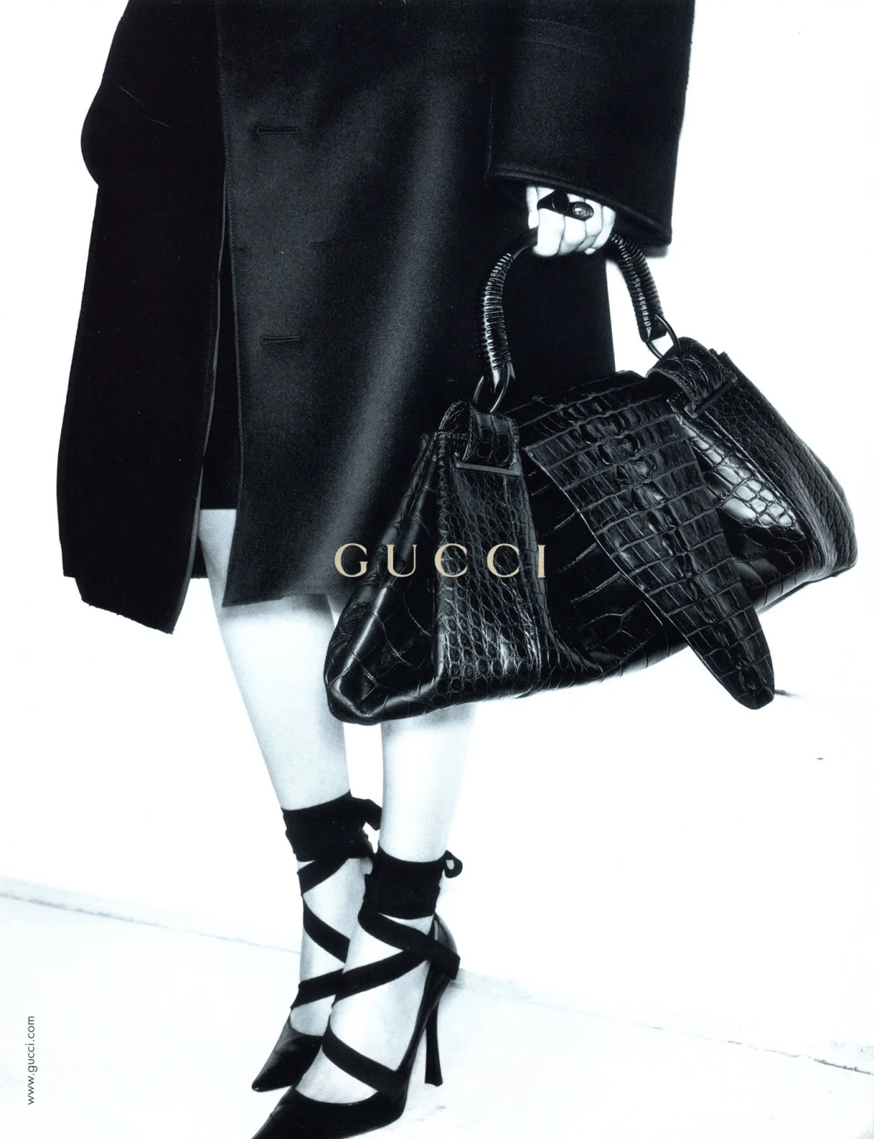 Image of Gucci by Tom Ford 2002 Runway Lace Up Ribbon High Heel Pumps