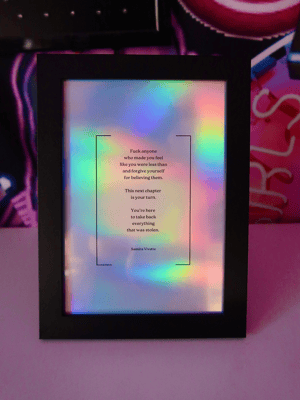 Holographic Quote A5 Prints 