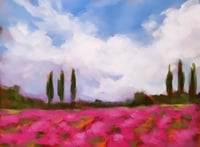 Magenta Hillside.  9x12