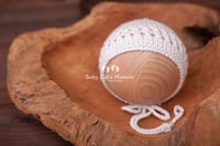 Image 5 of Knitted pillow wrap and bonnet hats white