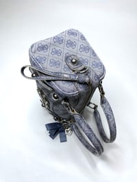 Image 5 of 🎀 ANGEL CAPSULE 🎀 GUESS 2000S BABYDOLL BLUE MONOGRAM HEART CHARMS SPEEDY BAG