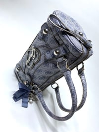 Image 3 of 🎀 ANGEL CAPSULE 🎀 GUESS 2000S BABYDOLL BLUE MONOGRAM HEART CHARMS SPEEDY BAG