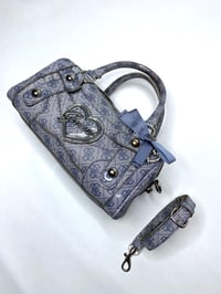 Image 9 of 🎀 ANGEL CAPSULE 🎀 GUESS 2000S BABYDOLL BLUE MONOGRAM HEART CHARMS SPEEDY BAG