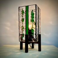 Image 1 of Green Vertical Stripe Pillar Lamp