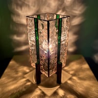Image 3 of Green Vertical Stripe Pillar Lamp