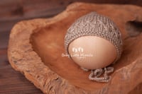 Image 4 of Knitted pillow wrap and bonnet hats beige