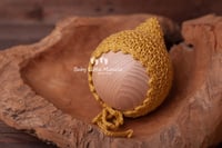 Image 3 of Knitted pillow wrap  bonnets mustard