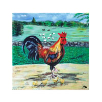 Cockerel Family Greeting Card