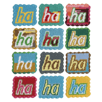 Image 1 of ha ha ha (in sans serif)