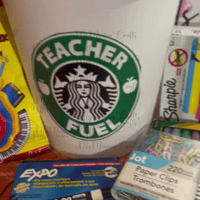 Image 6 of Starbucks Personalized DIY Jumbo Pail/Tumbler w/Teacher Supplies