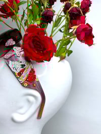 Image 1 of 🎀 ANGEL CAPSULE 🎀 ED HARDY 2000S CRYSTAL HEART & SKULL MASK
