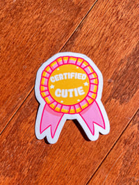 Certified Cutie Award Ribbon Sticker