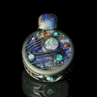 Image 1 of Glassmaze Hand Carved Space Themed Mandela Pendant w/Australian Opals