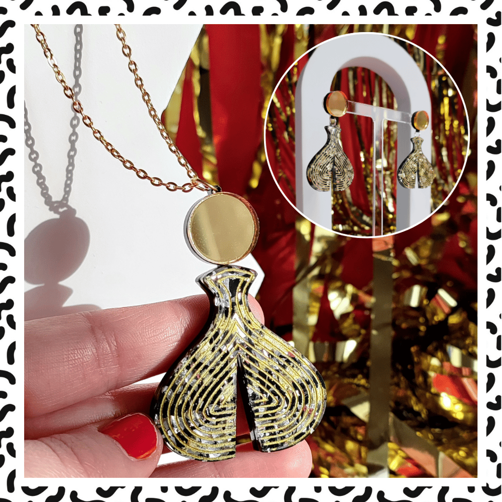 Image of Memphis Love - Bowie Inspired Tokyo Pop Statement Acrylic Earrings + Necklace