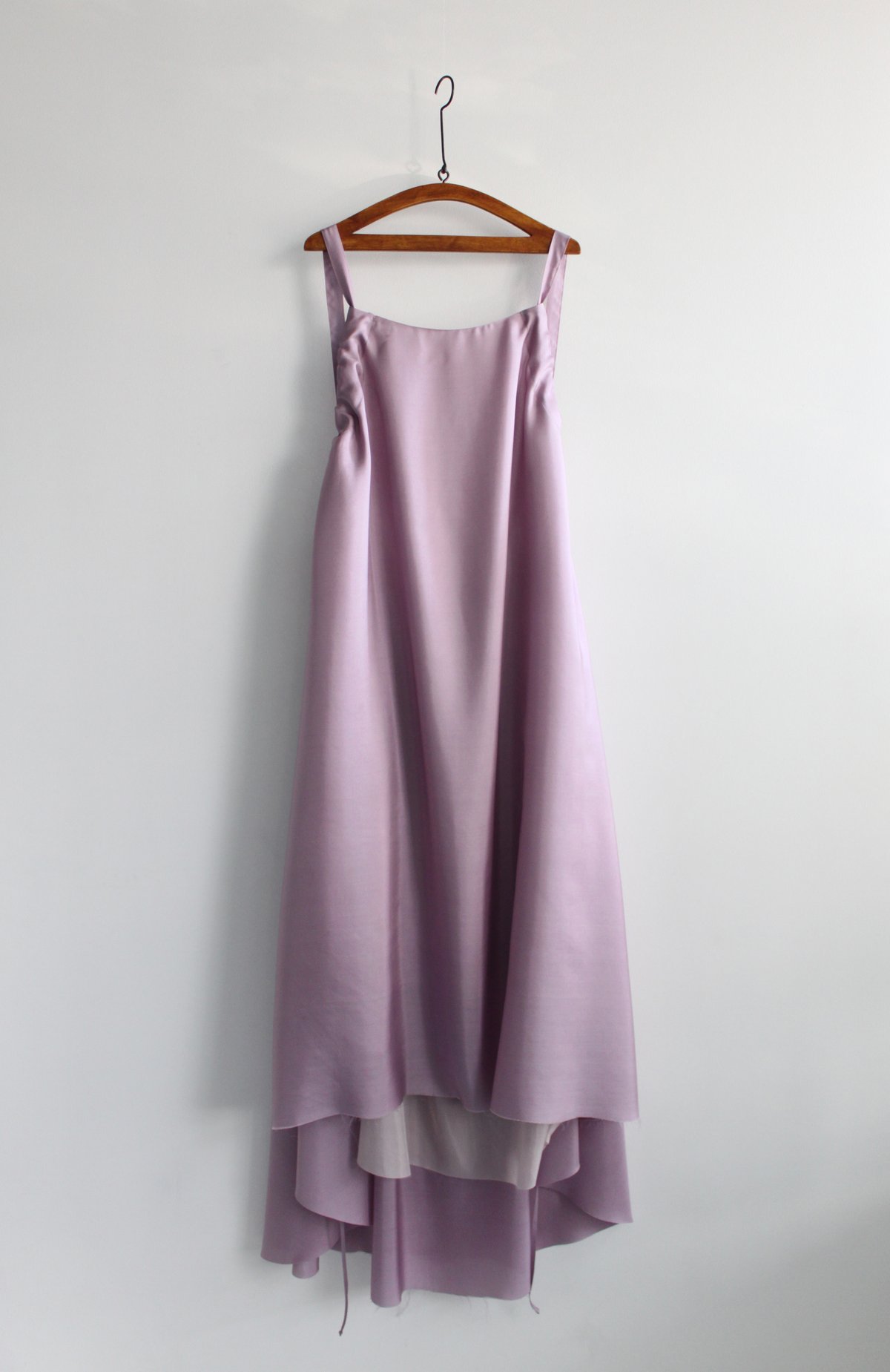 Archive-Nude back lilac silk dress