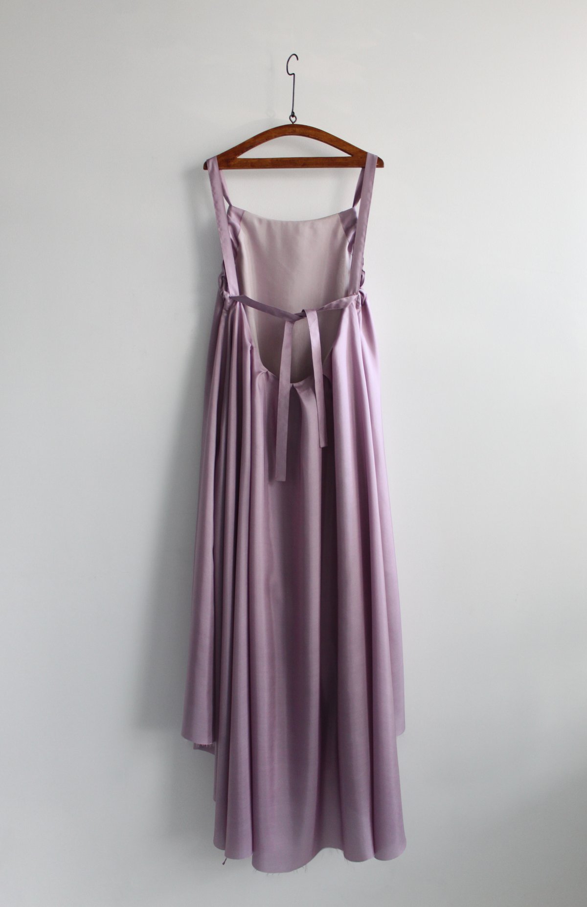 Archive-Nude back lilac silk dress