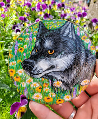 Image 1 of Flower Wolf Painting