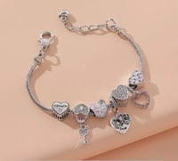 Image 2 of Love Hearts Charm Bracelet 