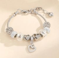 Image 7 of Love Hearts Charm Bracelet 