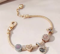 Image 6 of Love Hearts Charm Bracelet 