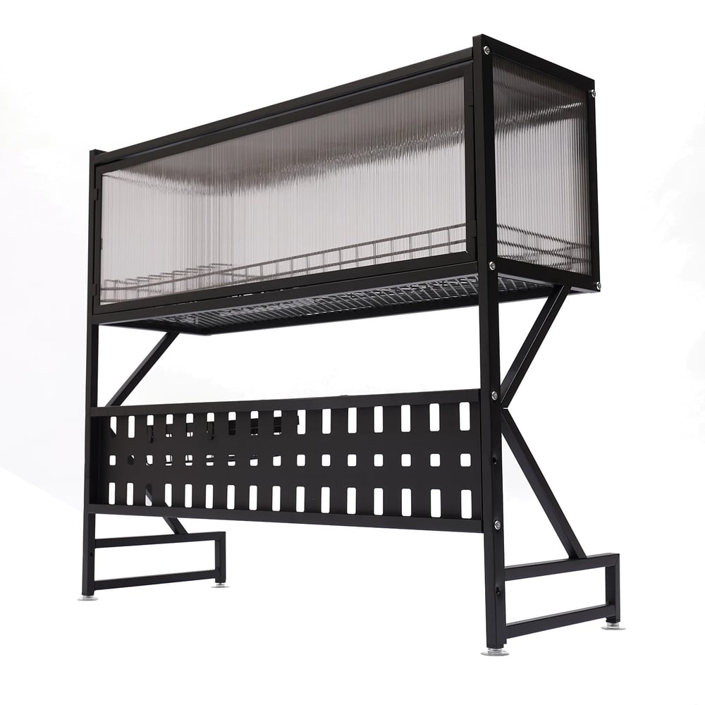 2 Tier Dish Drying Rack Over Sink Shelf Stainless Steel Kitchen Organizer Stand & Space Saver