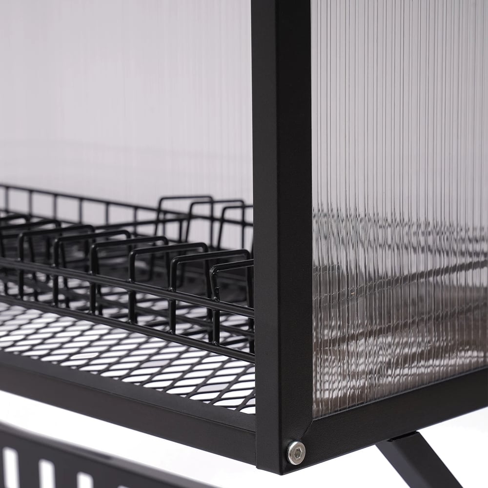 2 Tier Dish Drying Rack Over Sink Shelf Stainless Steel Kitchen Organizer Stand & Space Saver