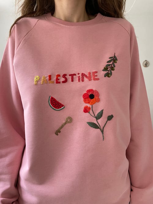 Image of Customized Palestine sweatshirt, available in all sizes and colors, unisex