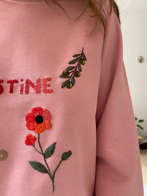 Image of Customized Palestine sweatshirt, available in all sizes and colors, unisex