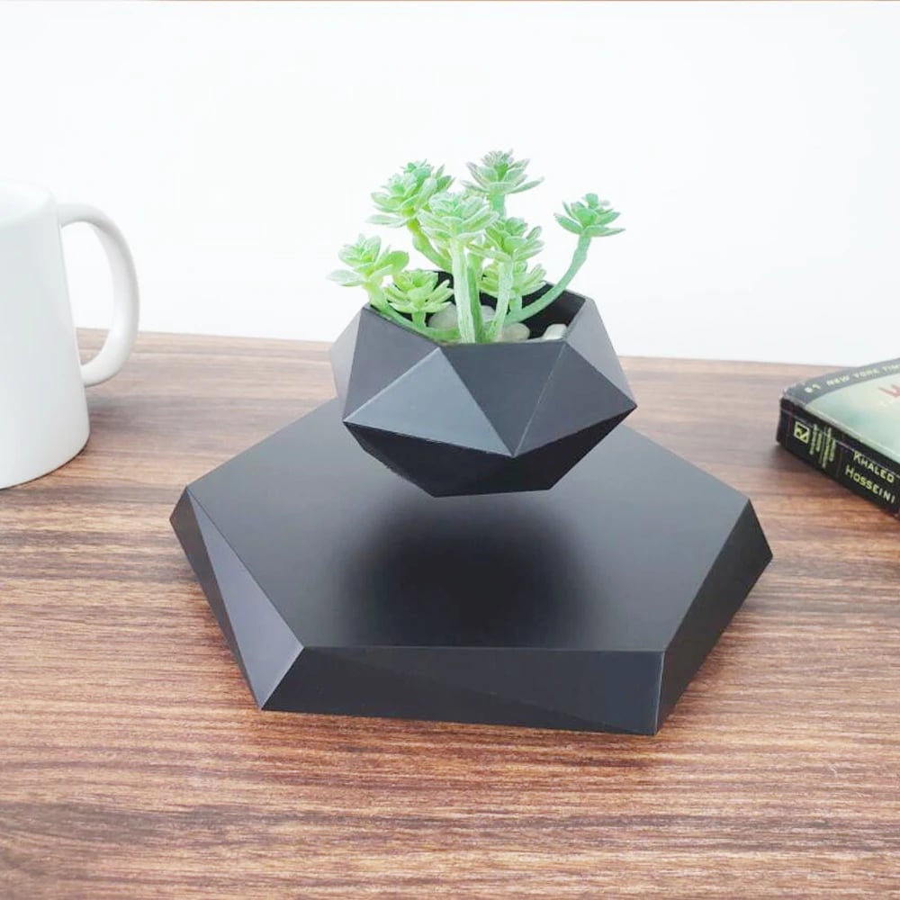 Levitating Air Bonsai Rotation Pot Planters Magnetic Suspension Flower Floating  Desk Decor 