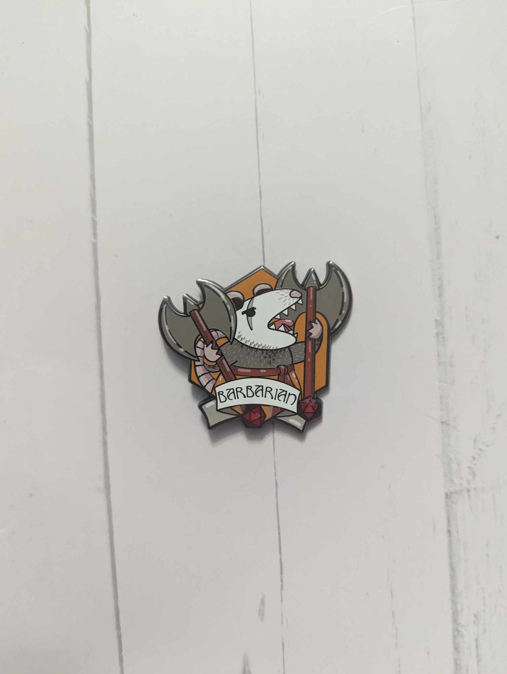 Image of 1.5" Barbarian RPG Possum Enamel Pin