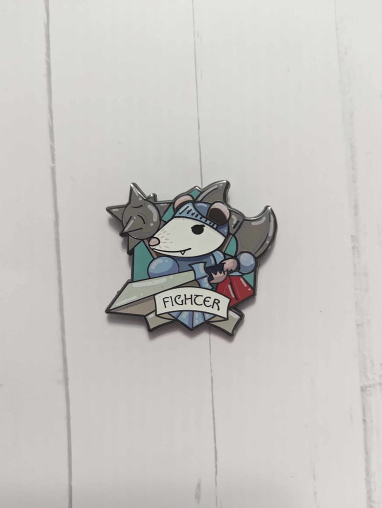 Image of 1.5" Fighter RPG Possum Enamel Pin