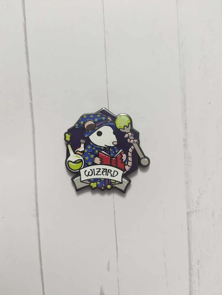 Image of 1.5" Wizard RPG Possum Enamel Pin