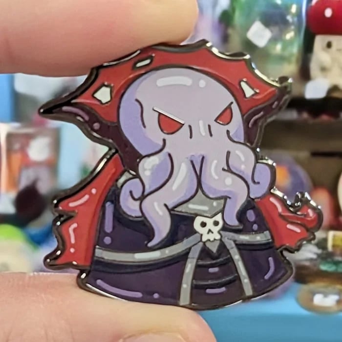 Image of 1.5" Evil Sorcerer / Illithid RPG Enemy Enamel Pin