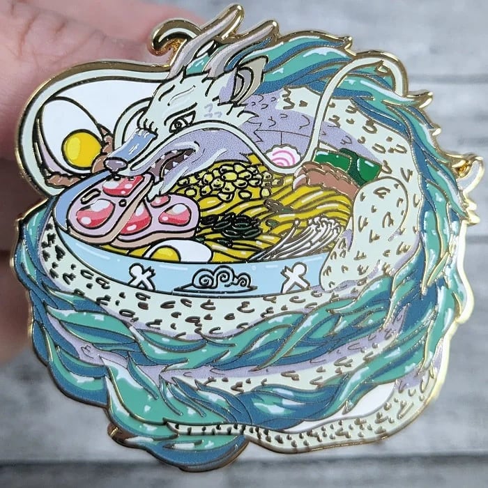 Image of 2" Haku Ramen Bowl Enamel Pin