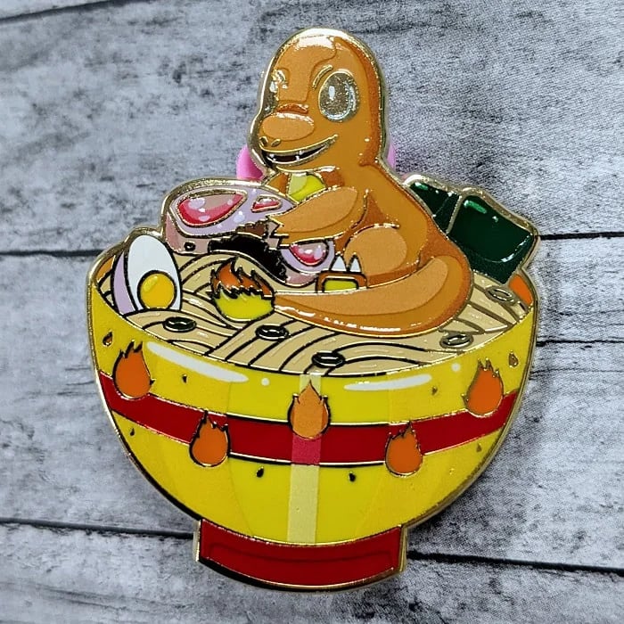 Image of 2" Charmander Ramen Bowl Enamel Pin