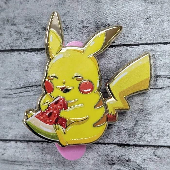 Image of 1.5" Pikachu Watermelon Enamel Pin