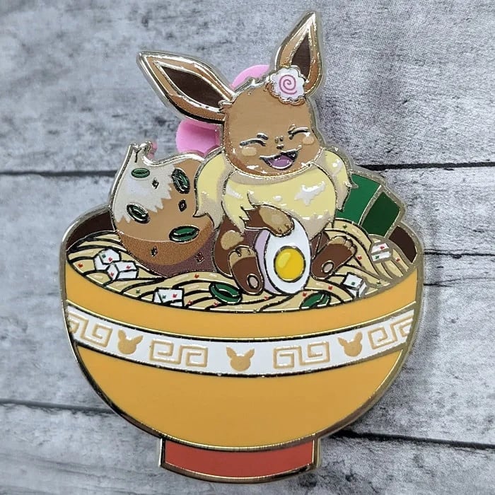 Image of 2" Eevee Ramen Bowl Enamel Pin