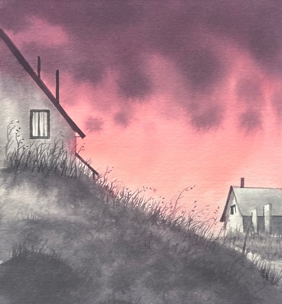 Image of "Neighbor" Watercolor Painting