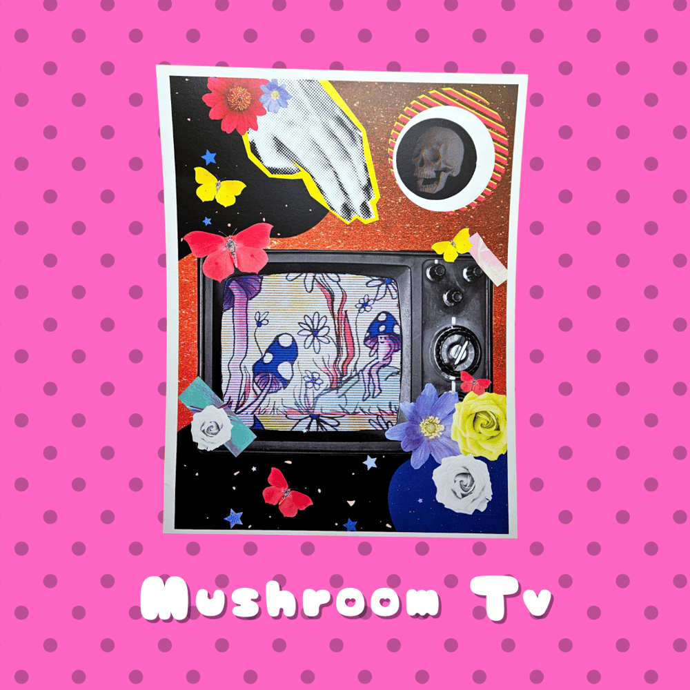 Image of Mushroom TV Collage Art