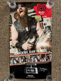 Image 1 of Signed ZAKK WYLDE 12x24 inch Poster Ozzy Guitarist Zakk Wylde Black Label