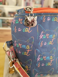 Image 2 of Karma is a Cat structured zipper pouch 