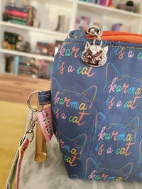 Image 4 of Karma is a Cat structured zipper pouch 
