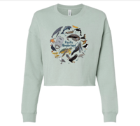 Image 3 of  Pre Order Crop Top CREW Sweatshirt Pacific Wonderland