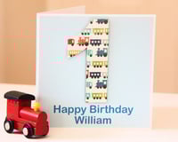 Image 6 of Train Number Birthday Card. Personalised Birthday Card.