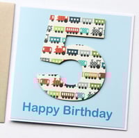 Image 7 of Train Number Birthday Card. Personalised Birthday Card.