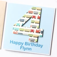 Image 5 of Train Number Birthday Card. Personalised Birthday Card.