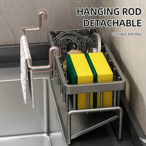 Image of Kitchen Drain Rack Sink Side Shelf Sponge Dish Sponge Dishcloth Rag Holder.